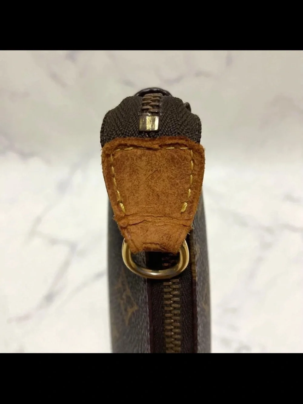 Louis Vuitton Monogram Canvas Crossbody with Red-Trim Strap
